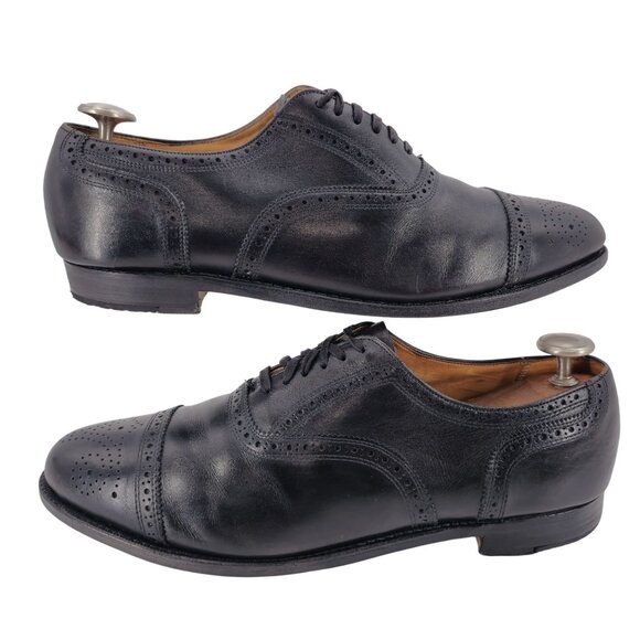 Polo Ralph Lauren Benchmade Italy Mens size 13 Black Leather Dress Shoes Oxfords - Picture 8 of 11